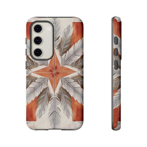 Silver Feather Compass - Impact Resistant Phone Case